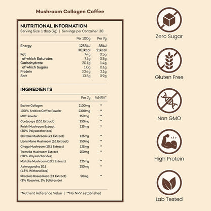 Pilzkollagenkaffee + KOSTENLOSE Geschenke (im Wert von 65 £)